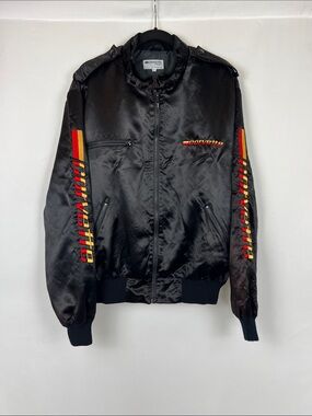 Corvette‎ Black Racing Bomber Jacket with Red & Yellow Accents
